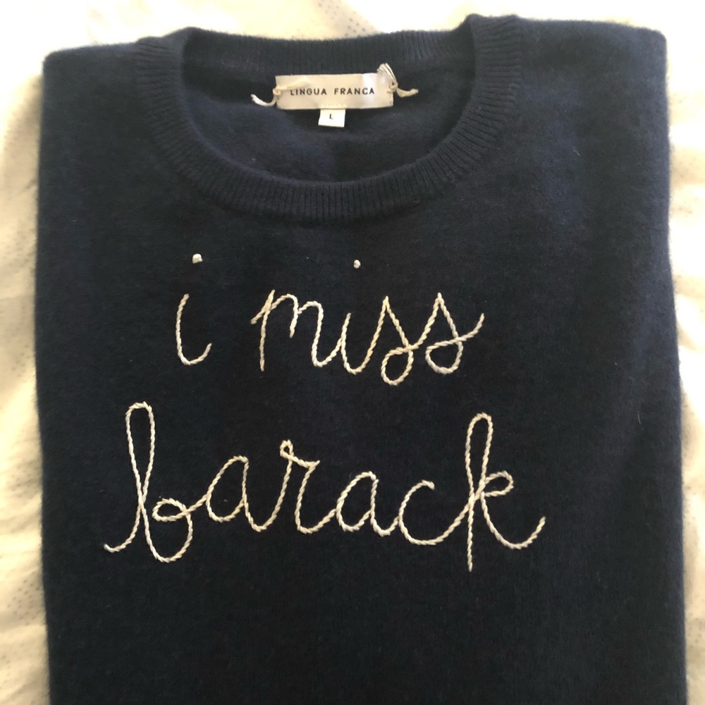 cashmere Lingua Franca crewneck large dark navy